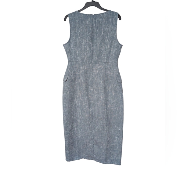 SHEIN Blue Sleeveless Sheath Midi Jumper Dress Zipper Back Size Large - Picture 2 of 7